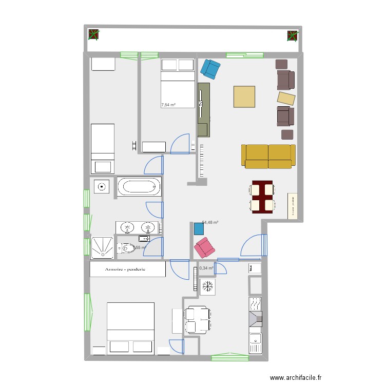 maison 5. Plan de 5 pièces et 80 m2