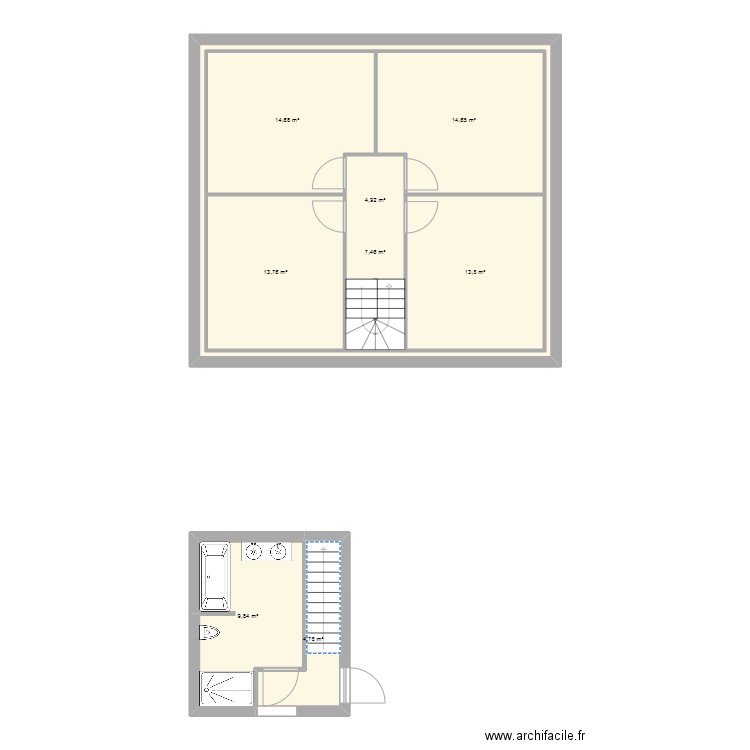 salle de bain pmr. Plan de 8 pièces et 151 m2