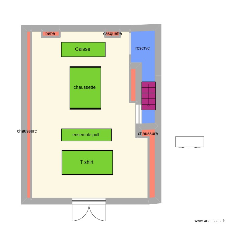 adoc cra . Plan de 7 pièces et 35 m2