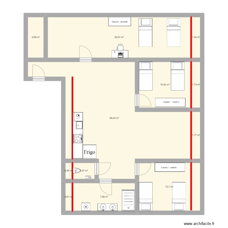 1 Av des sports tarbes . Plan de 12 pièces et 113 m2