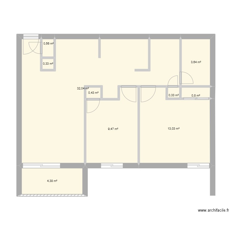 Poulin. Plan de 10 pièces et 65 m2