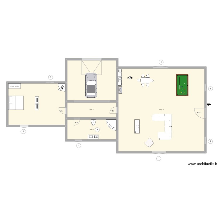 Smart home. Plan de 5 pièces et 247 m2