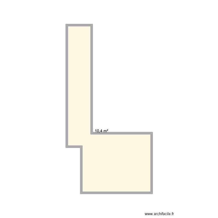 terrasse . Plan de 1 pièce et 10 m2