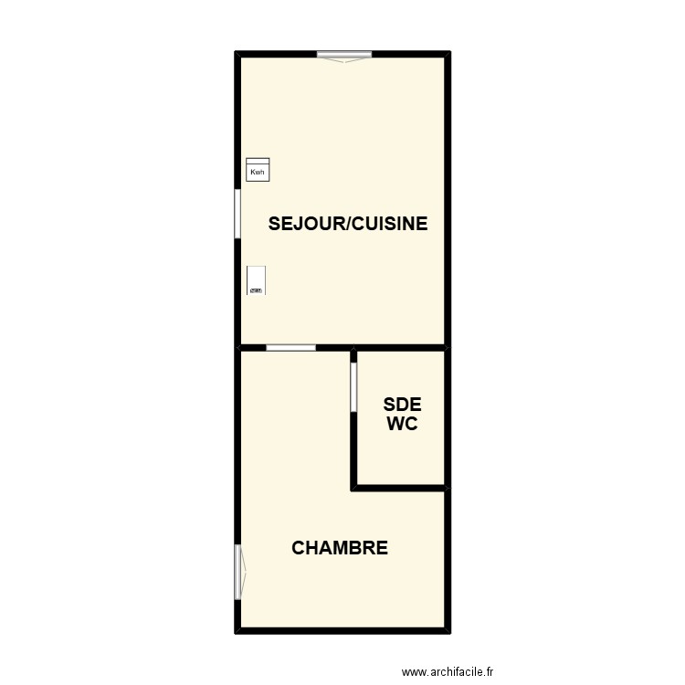 PAPIN. Plan de 3 pièces et 39 m2