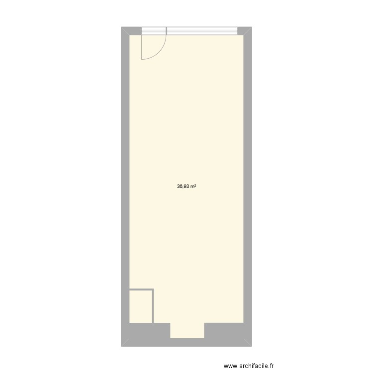 plan avant projet. Plan de 1 pièce et 37 m2