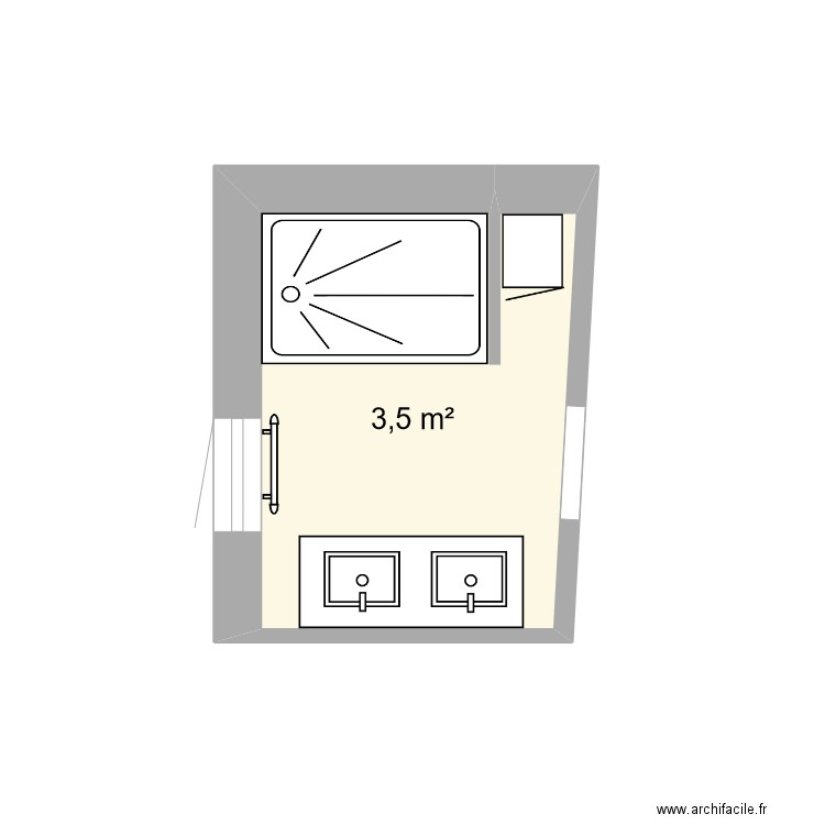 Salle d'eau Brivezac. Plan de 1 pièce et 4 m2