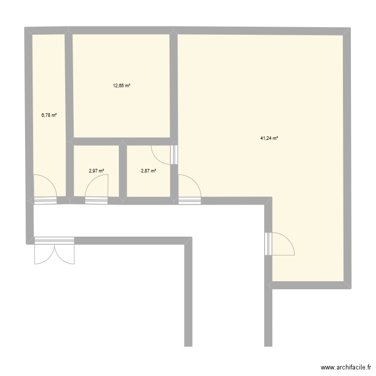 bUREAU 2EME. Plan de 5 pièces et 67 m2