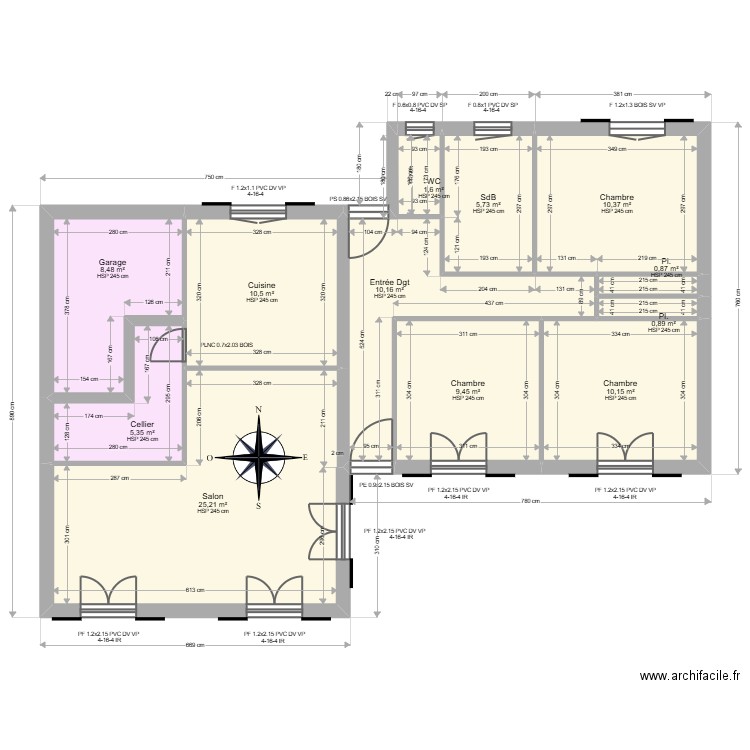 LAMBERT. Plan de 12 pièces et 99 m2