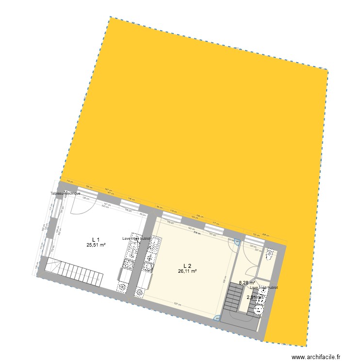 Maison Paroissiale 2.0 Cuisines. Plan de 7 pièces et 126 m2