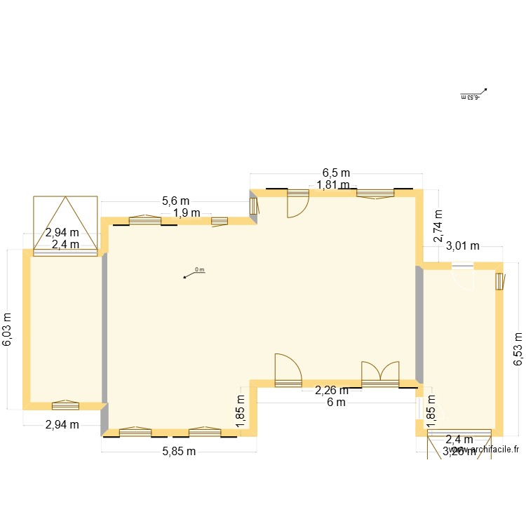 Maison St-Rambert. Plan de 2 pièces et 116 m2