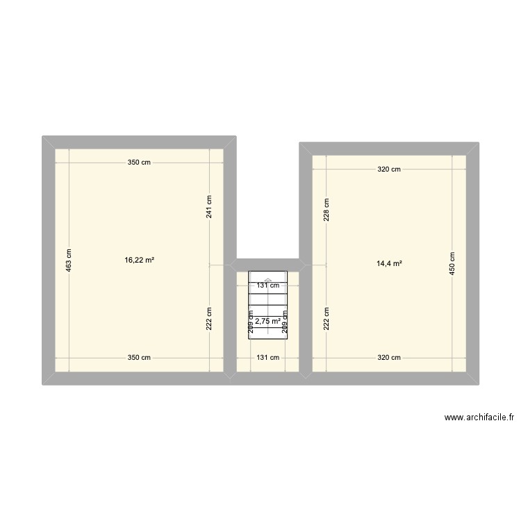 Maison Ans. Plan de 3 pièces et 33 m2