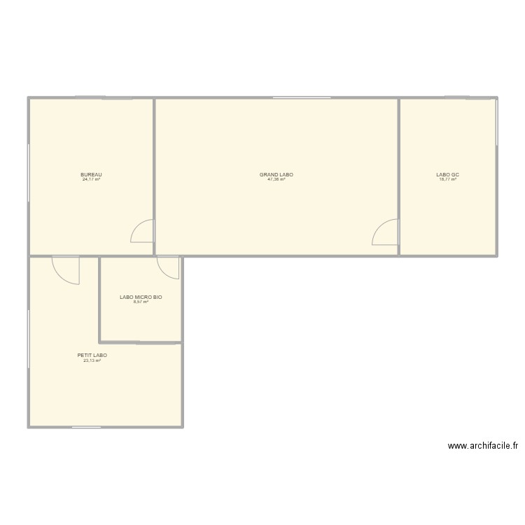 Labo CQ. Plan de 5 pièces et 122 m2