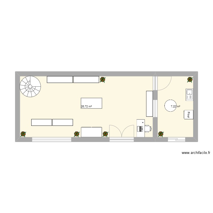 TD Gael. Plan de 2 pièces et 34 m2