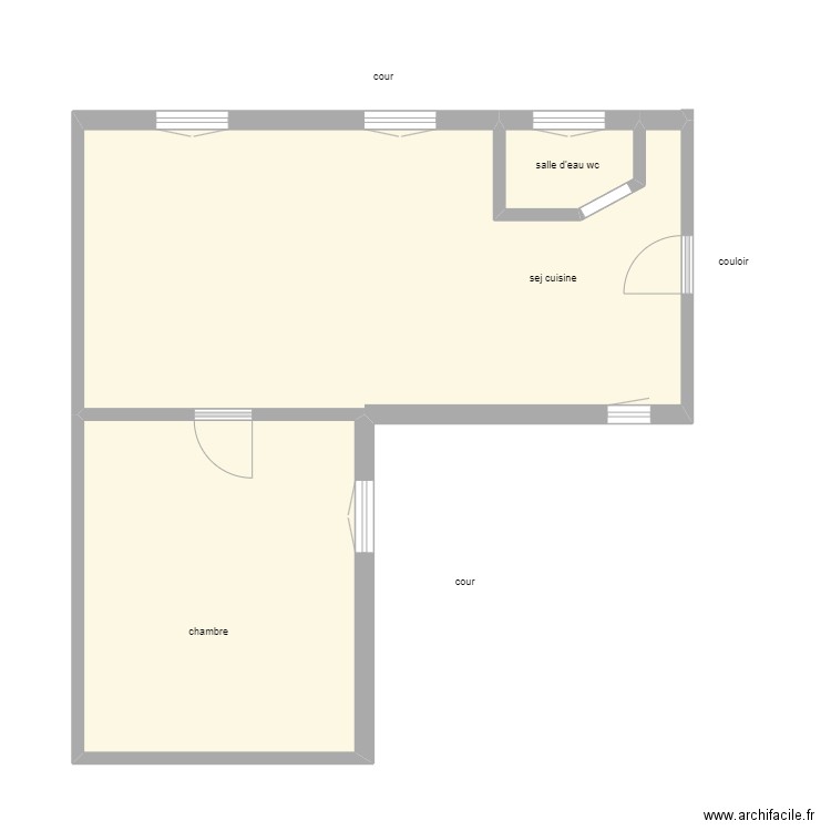 12 ave Junot. Plan de 3 pièces et 48 m2