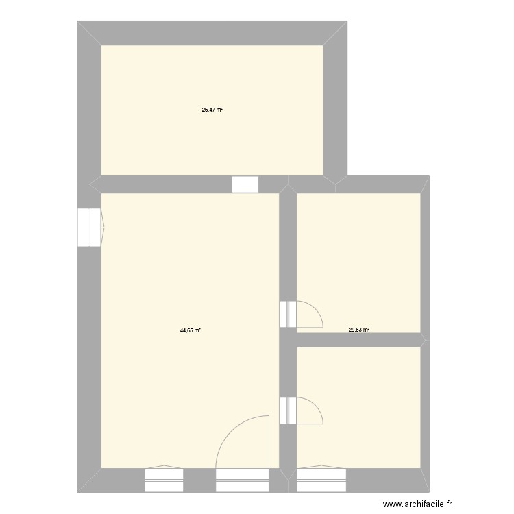 3jet. Plan de 3 pièces et 101 m2