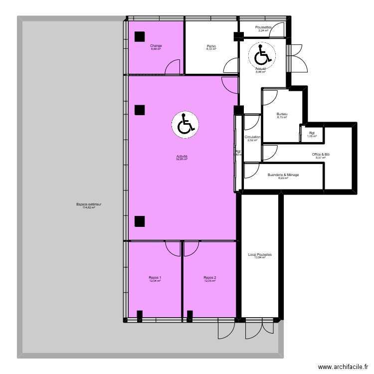 93SD15CM Projet. Plan de 15 pièces et 259 m2