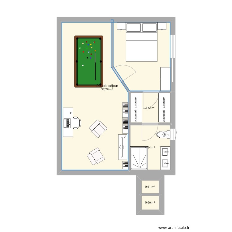 Extension 8x6 2. Plan de 5 pièces et 41 m2