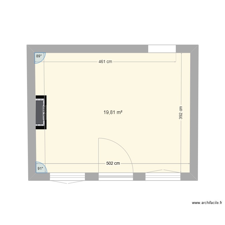 Maison. Plan de 1 pièce et 20 m2