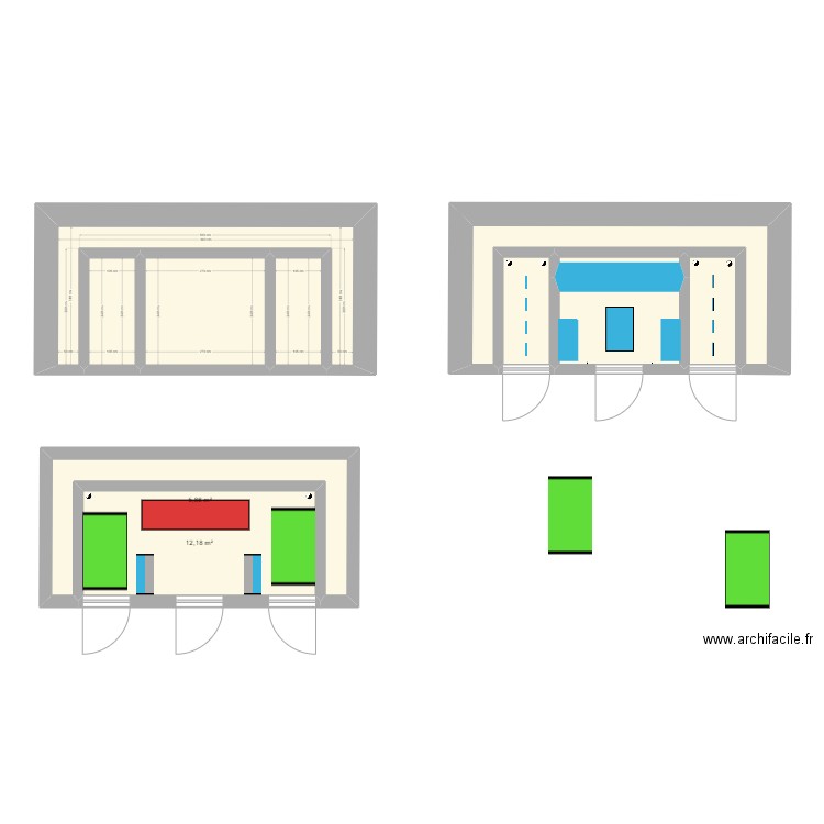 THEATRE. Plan de 11 pièces et 51 m2