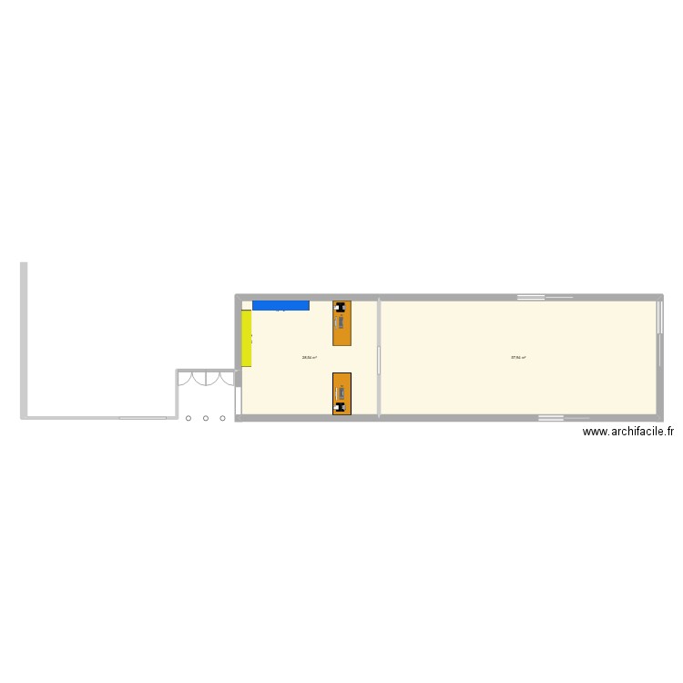 POINT SERVICES 2. Plan de 2 pièces et 86 m2