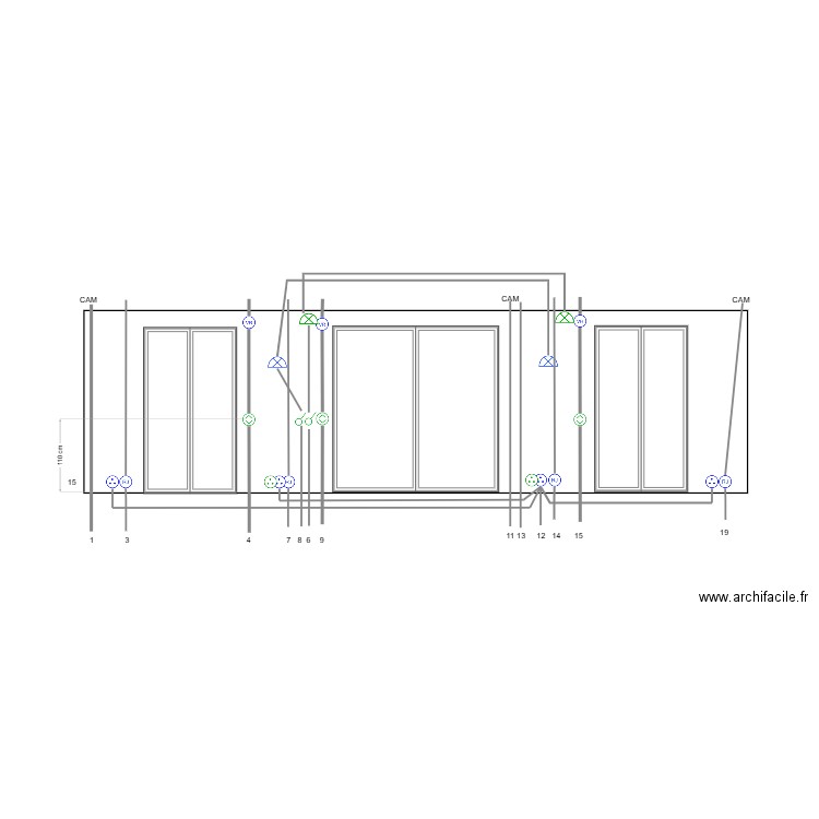 mur RdC Sud. Plan de 0 pièce et 0 m2