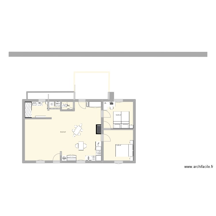 Simandre 3. Plan de 4 pièces et 77 m2