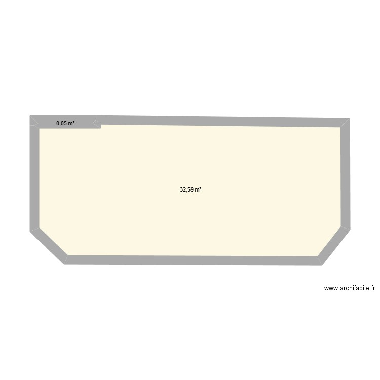 Plan précis. Plan de 2 pièces et 33 m2