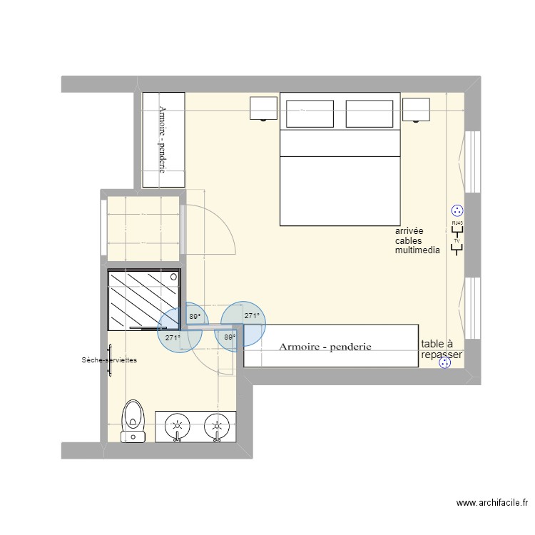 29hoche3. Plan de 2 pièces et 27 m2