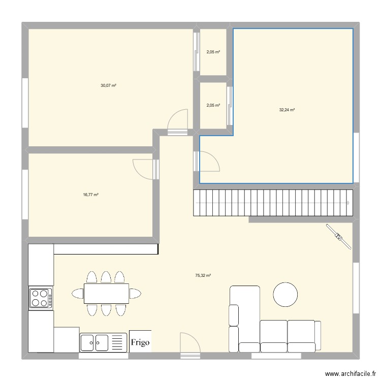 Maison (Élody). Plan de 6 pièces et 159 m2