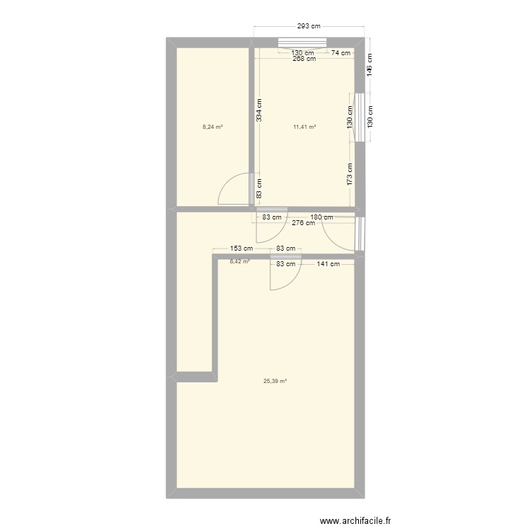 GOUGEON. Plan de 4 pièces et 53 m2