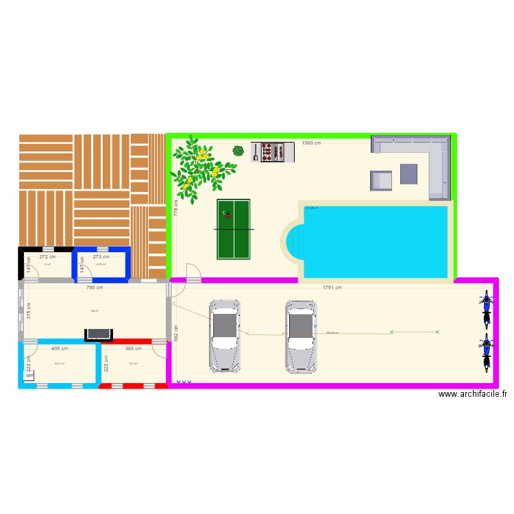 villa. Plan de 7 pièces et 272 m2