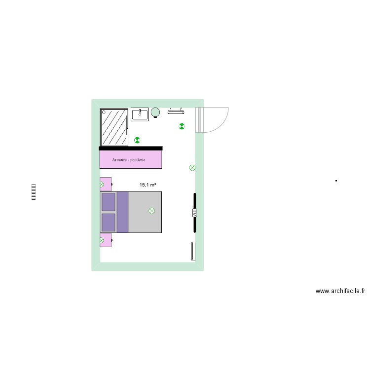 M ET MMECHARLES. Plan de 1 pièce et 15 m2