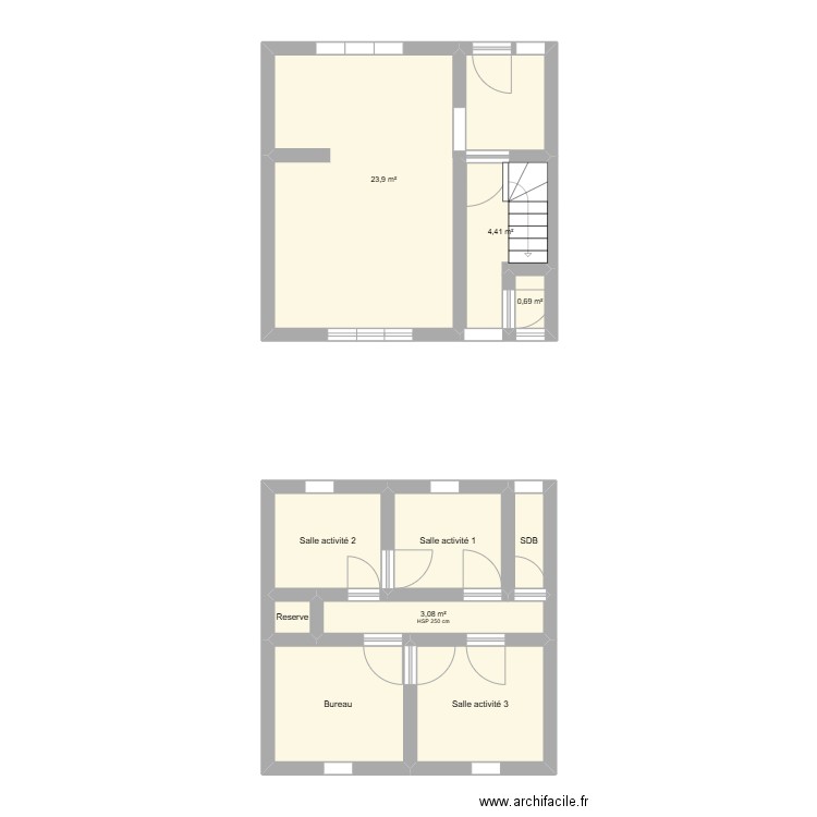 maison 48. Plan de 10 pièces et 55 m2