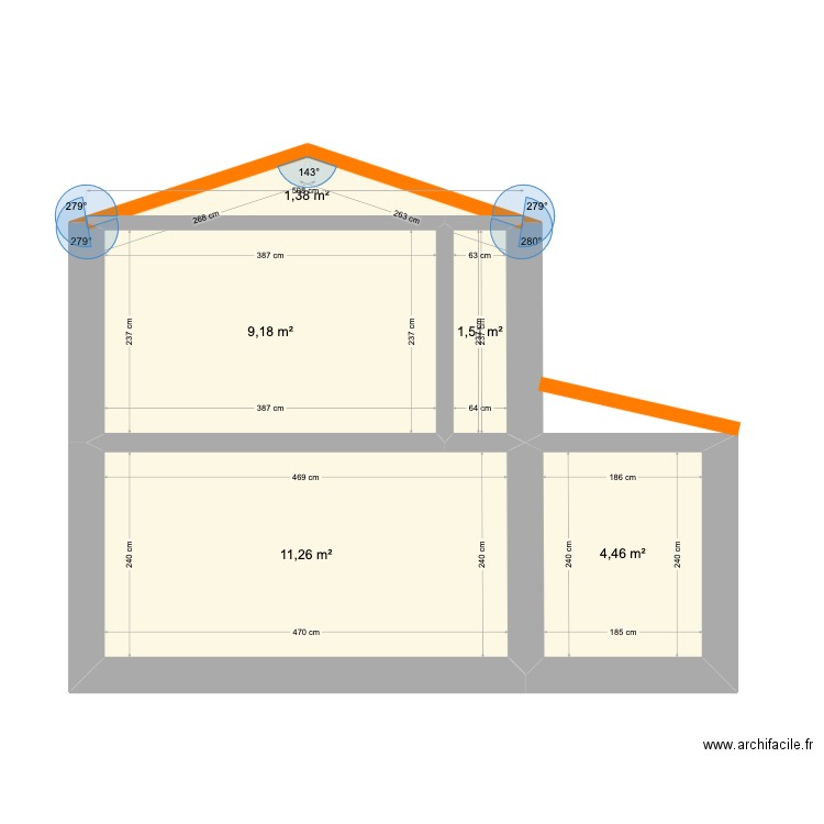 Grandes Dalles 2. Plan de 5 pièces et 28 m2