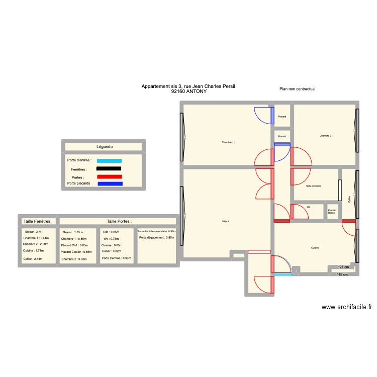 RICHER sans MESURE . Plan de 22 pièces et 93 m2