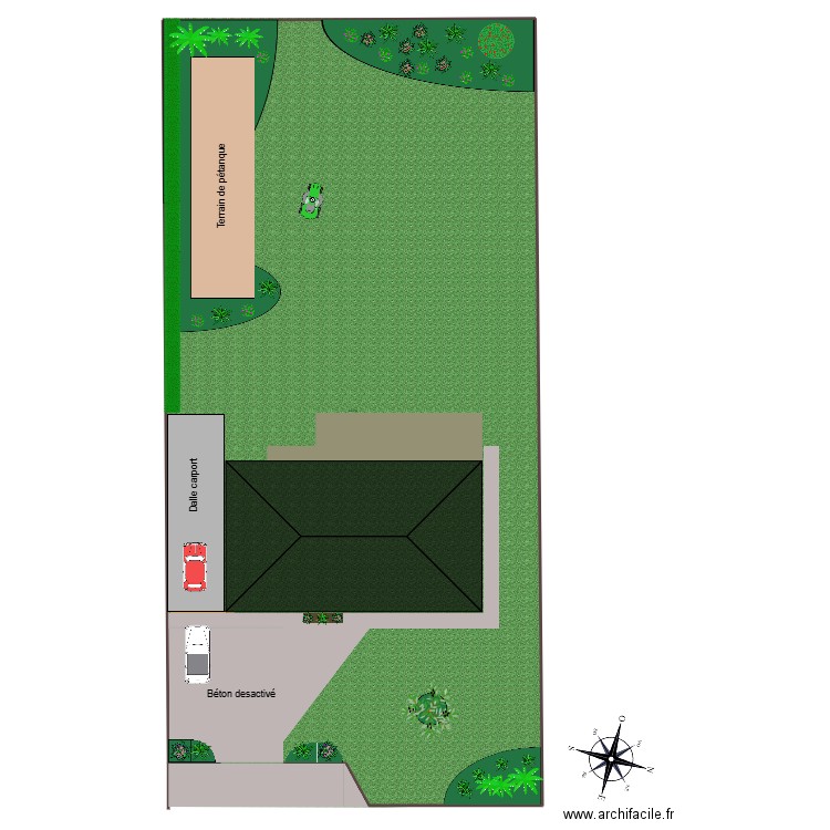 jardin. Plan de 0 pièce et 0 m2