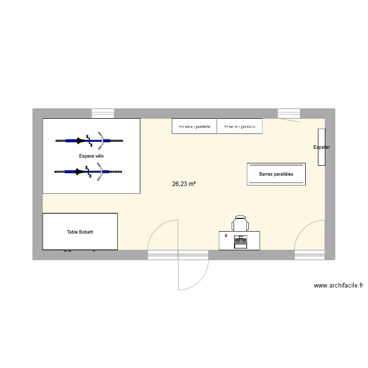 Projet SMR. Plan de 1 pièce et 26 m2