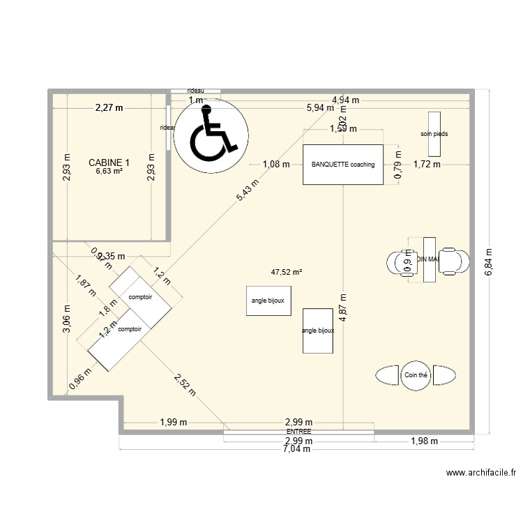 LAVANA AOSTIN. Plan de 2 pièces et 54 m2