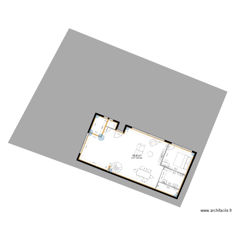 taussat. Plan de 1 pièce et 83 m2