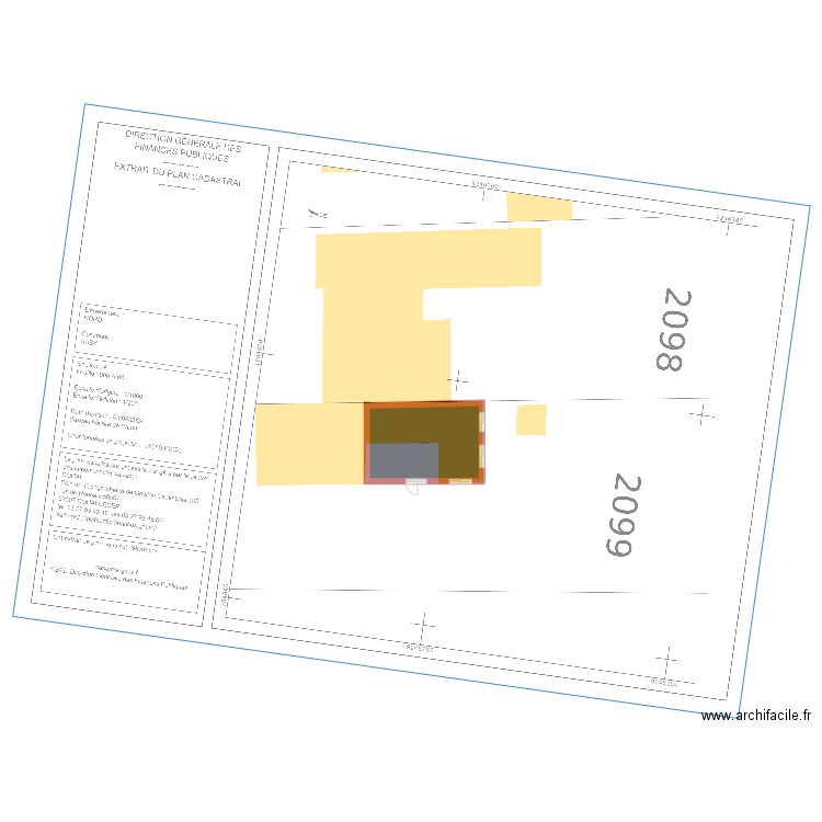 plan detaillé. Plan de 1 pièce et 53 m2