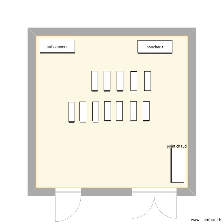 inter. Plan de 1 pièce et 23 m2