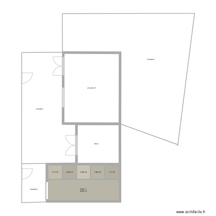 plan élevage. Plan de 7 pièces et 35 m2