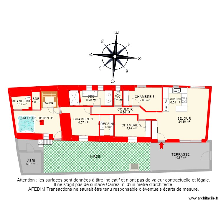 BI 22598 - . Plan de 23 pièces et 177 m2