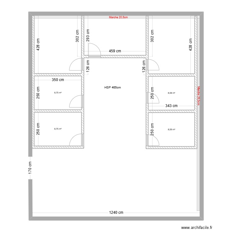 diconche . Plan de 4 pièces et 35 m2