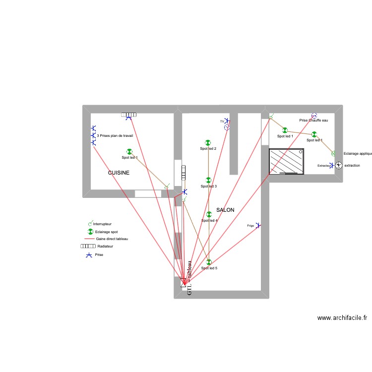 claude avrillé. Plan de 3 pièces et 28 m2