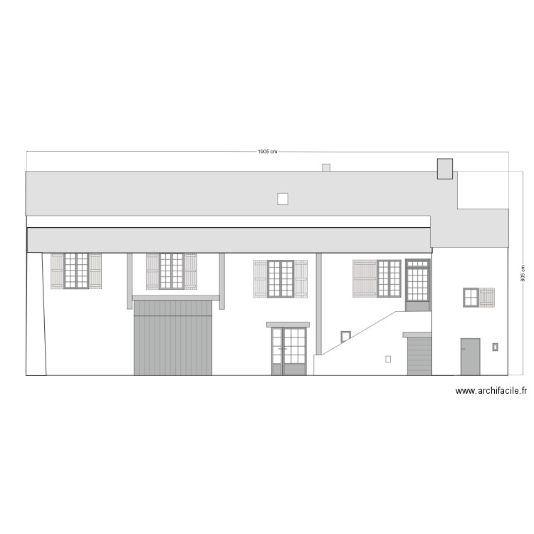 Facade Sud avant. Plan de 0 pièce et 0 m2