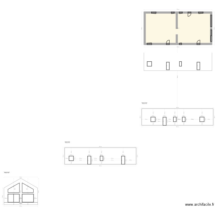 Plan ABF. Plan de 2 pièces et 256 m2