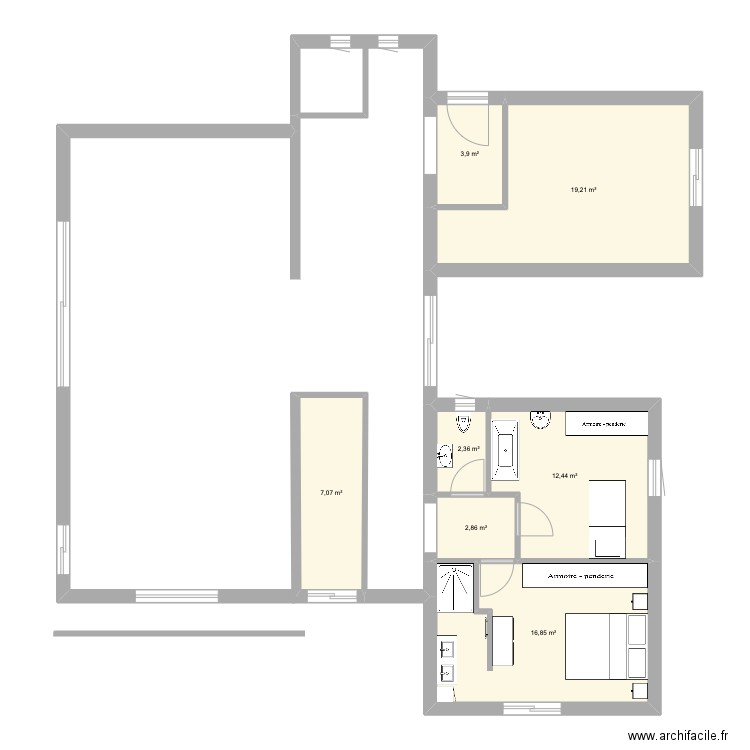 sanary. Plan de 7 pièces et 65 m2