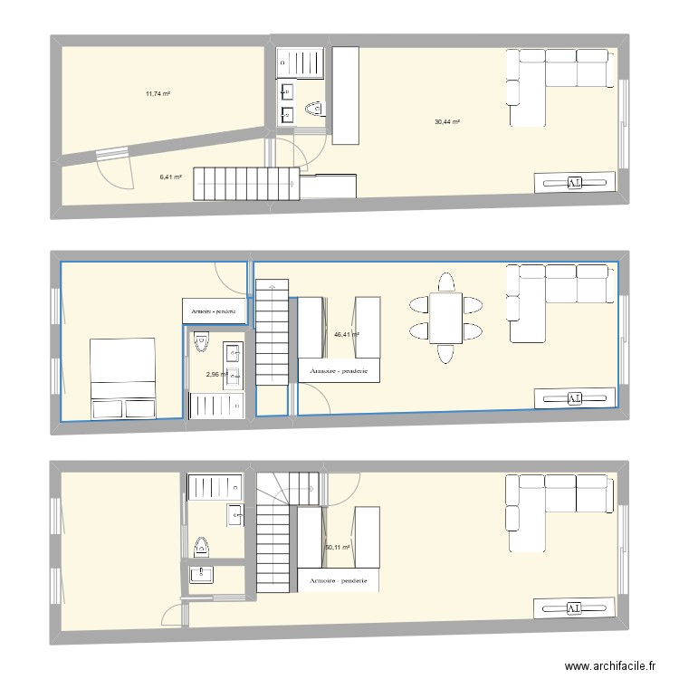 Res do chao. Plan de 6 pièces et 148 m2