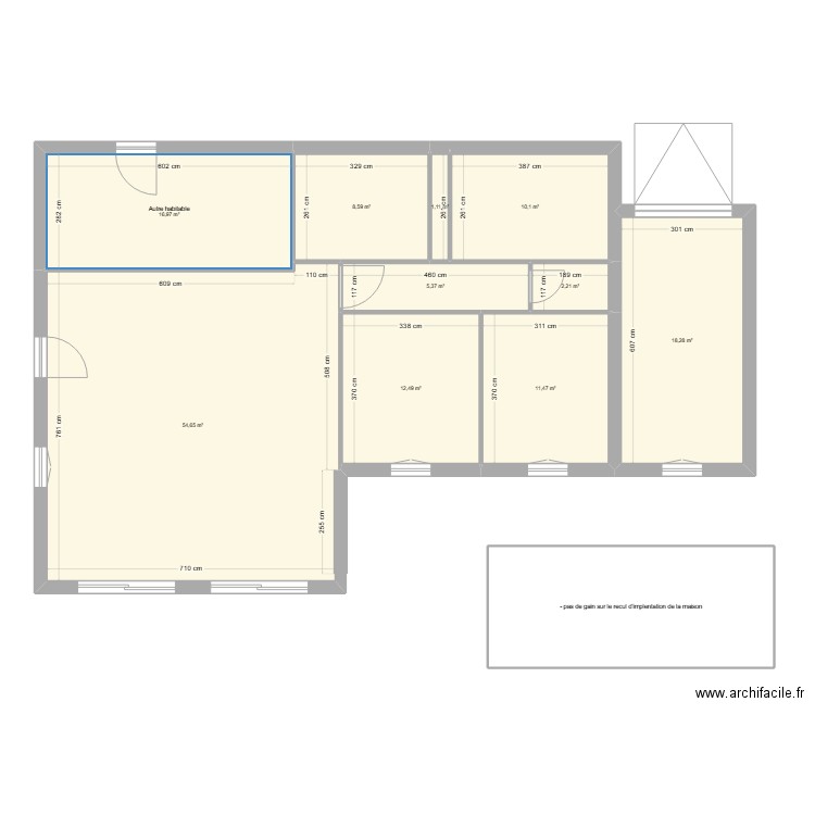 maison. Plan de 2 pièces et 28 m2